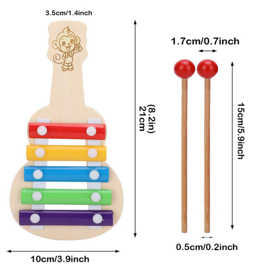 2-in-1 Wooden Guitar-Xylophone – Handcrafted Eco-Friendly Musical Toy for Toddlers & Preschoolers